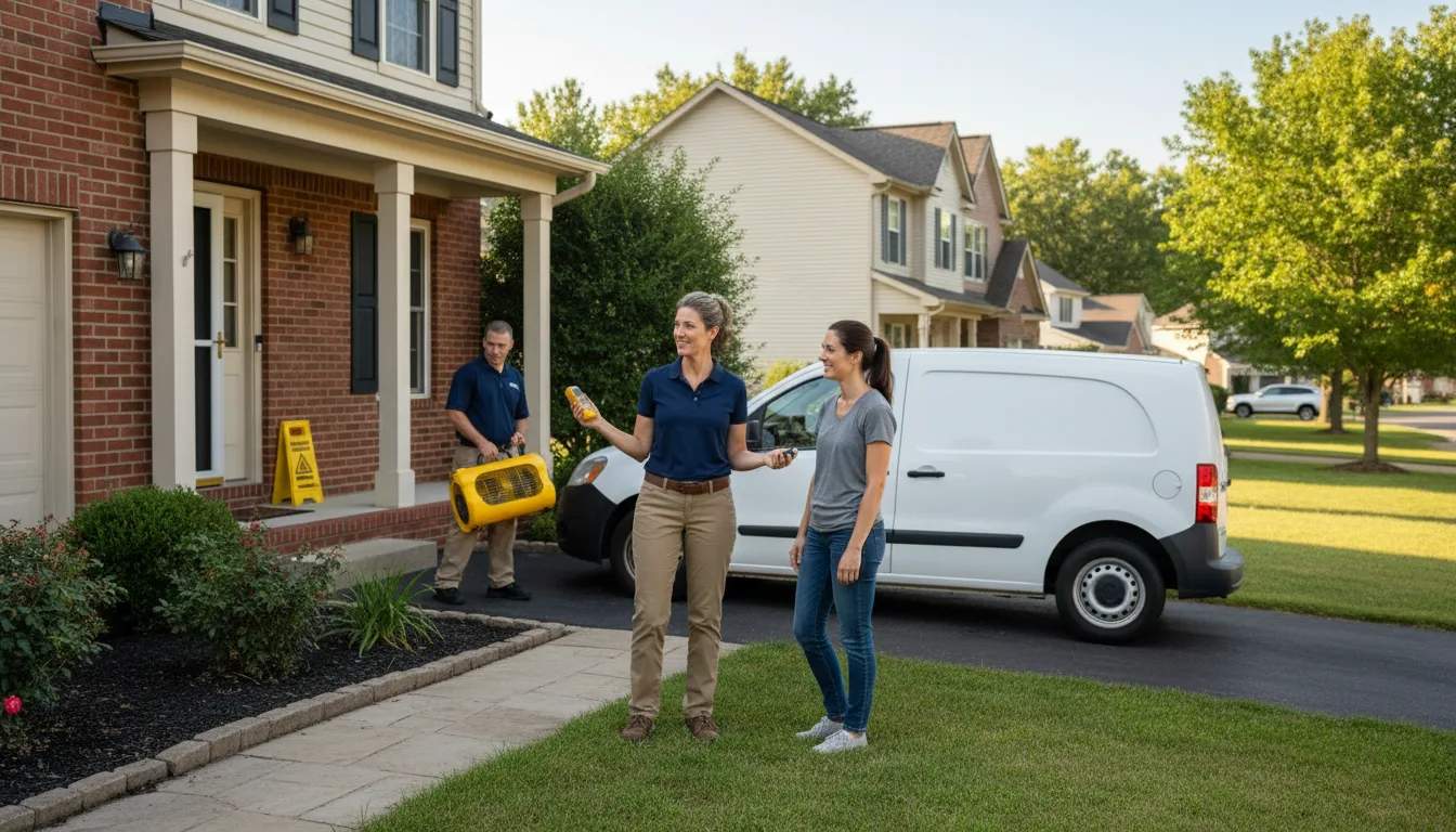Residential water damage restoration in Cantrall, IL